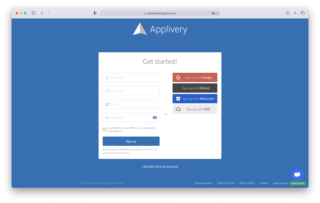 dashboard-registration | Applivery