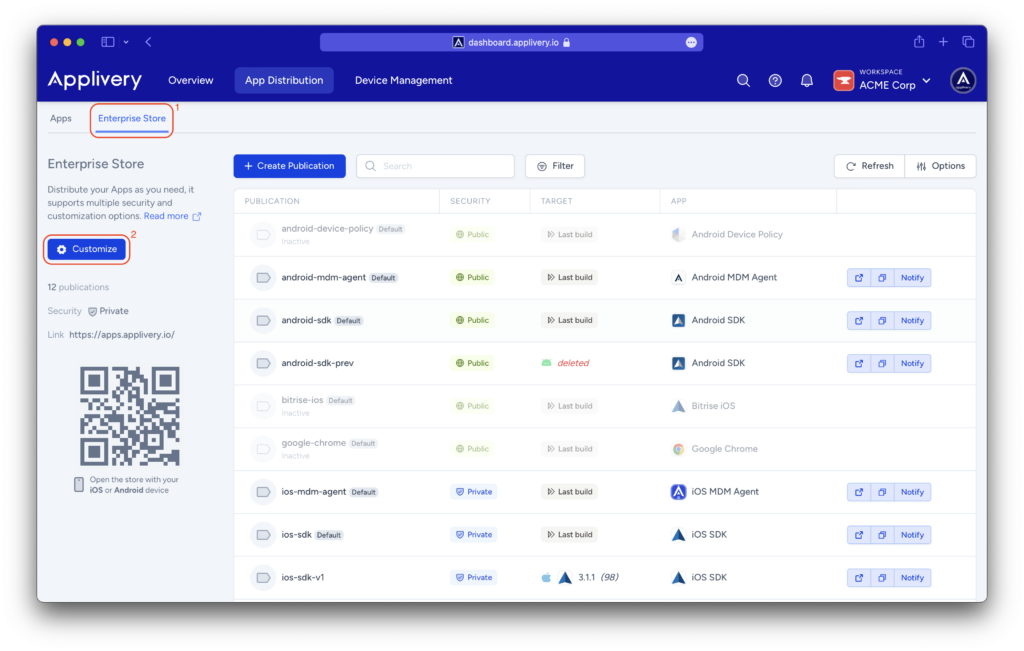 customize-enterprise-store | Applivery customize-enterprise-store