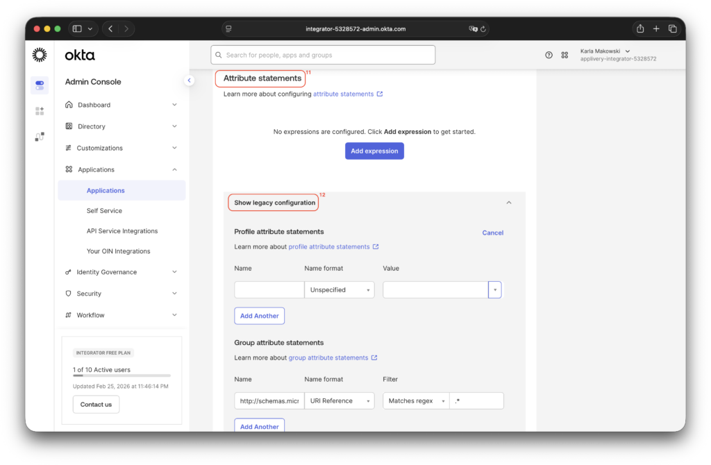 group attribute statement
