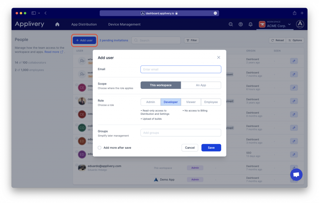 add-user | Applivery | Applivery