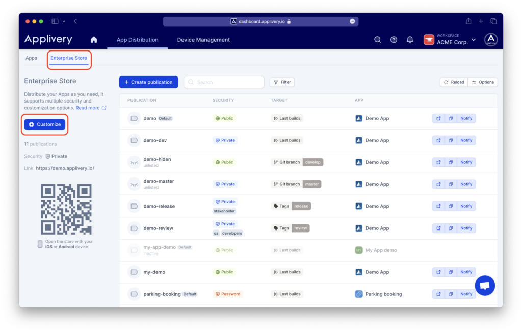 customize-app-store | Applivery | Applivery Customize your Enterprise App Store