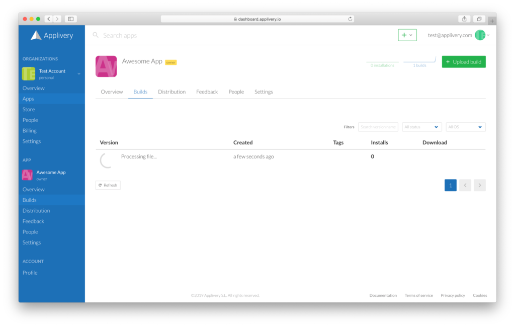 dashboard-processing-build | Applivery