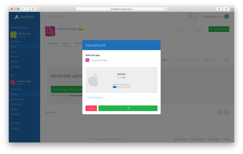 dashboard-uploading-build | Applivery