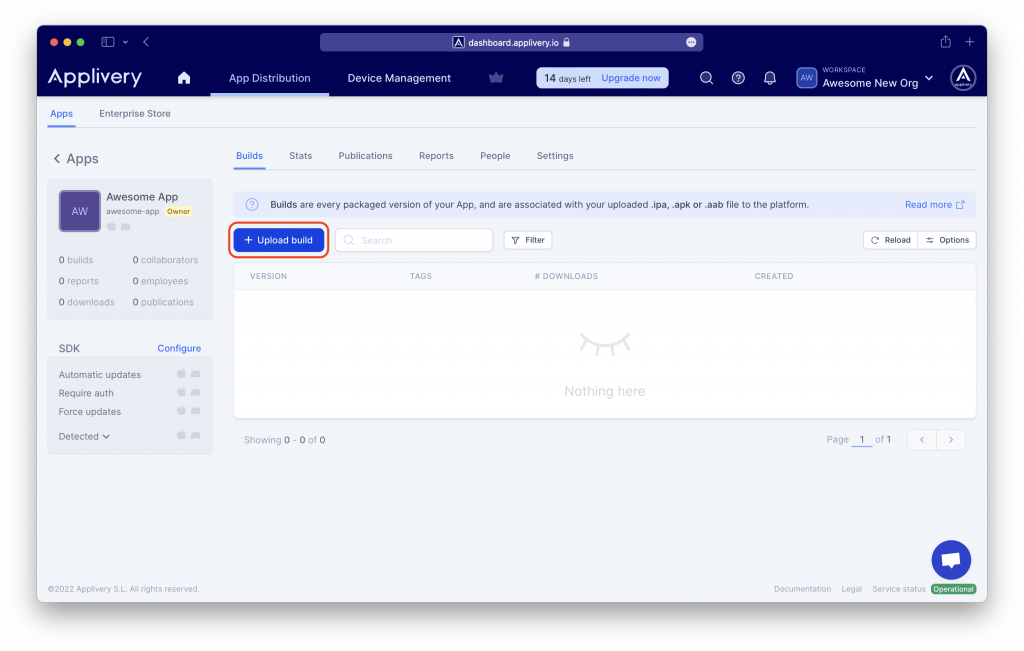 upload-build | Applivery | Applivery