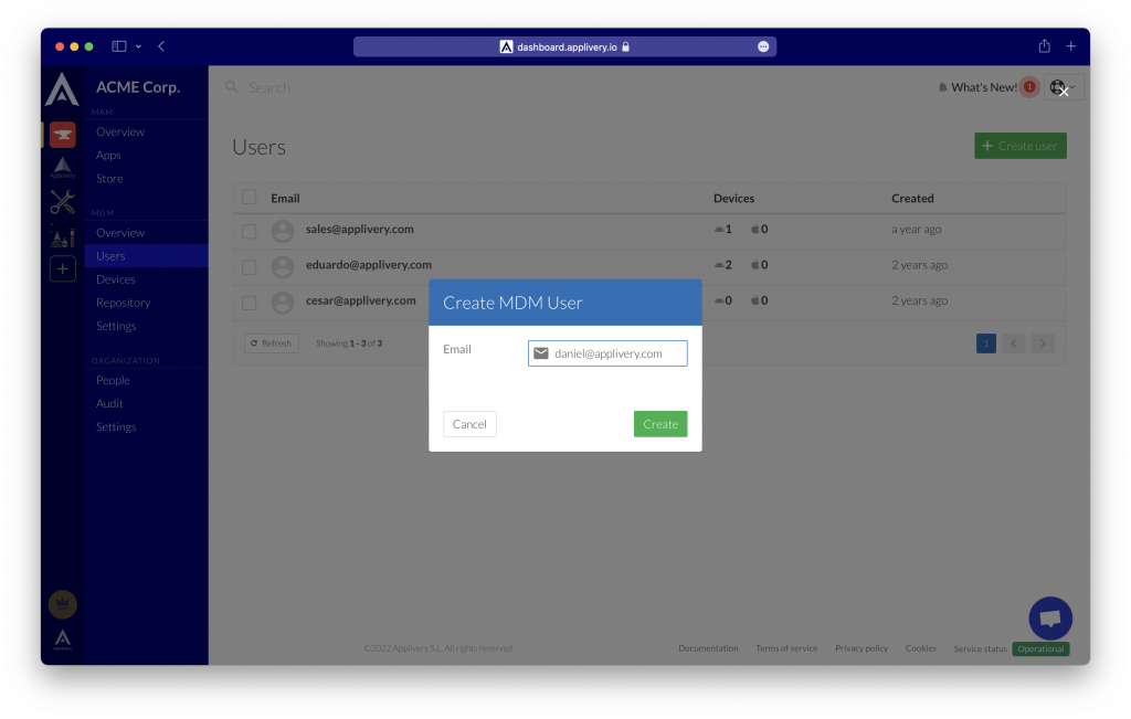 create-mdm-user | Applivery | Applivery