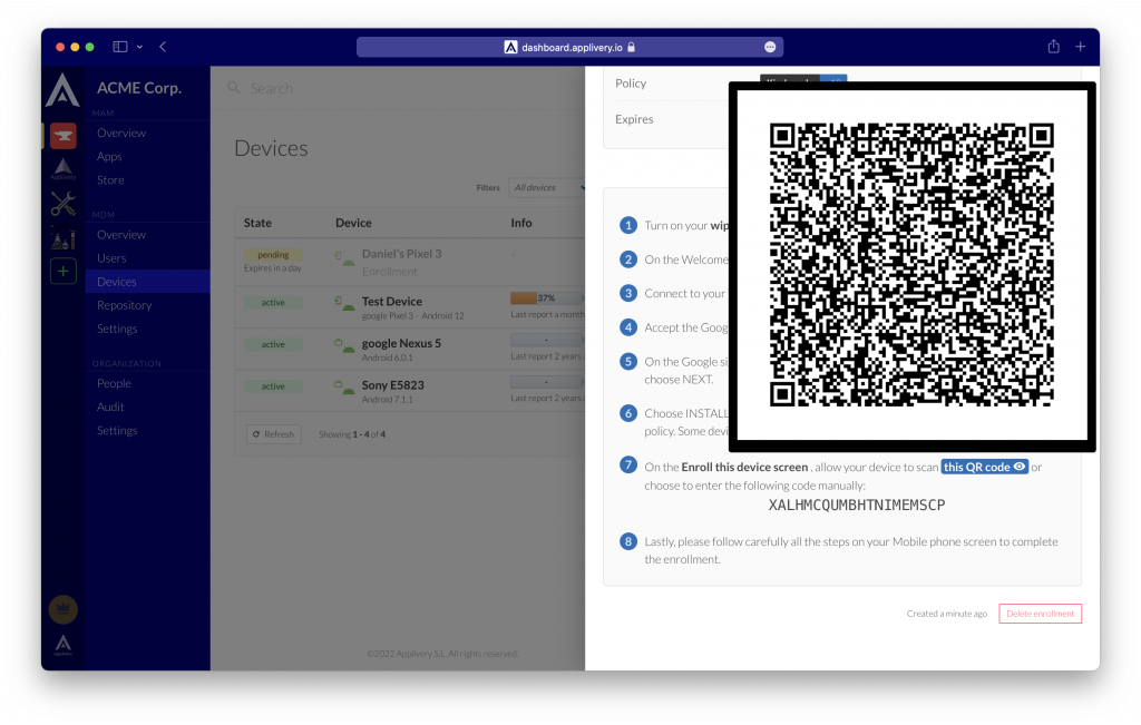 enrollment-qr | Applivery | Applivery