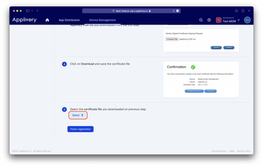 applivery-apple-setup-upload-pem | Applivery | Applivery