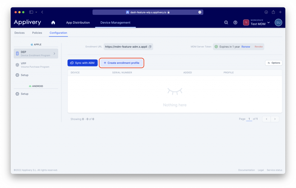 applivery-dep-create-enrollment | Applivery | Applivery
