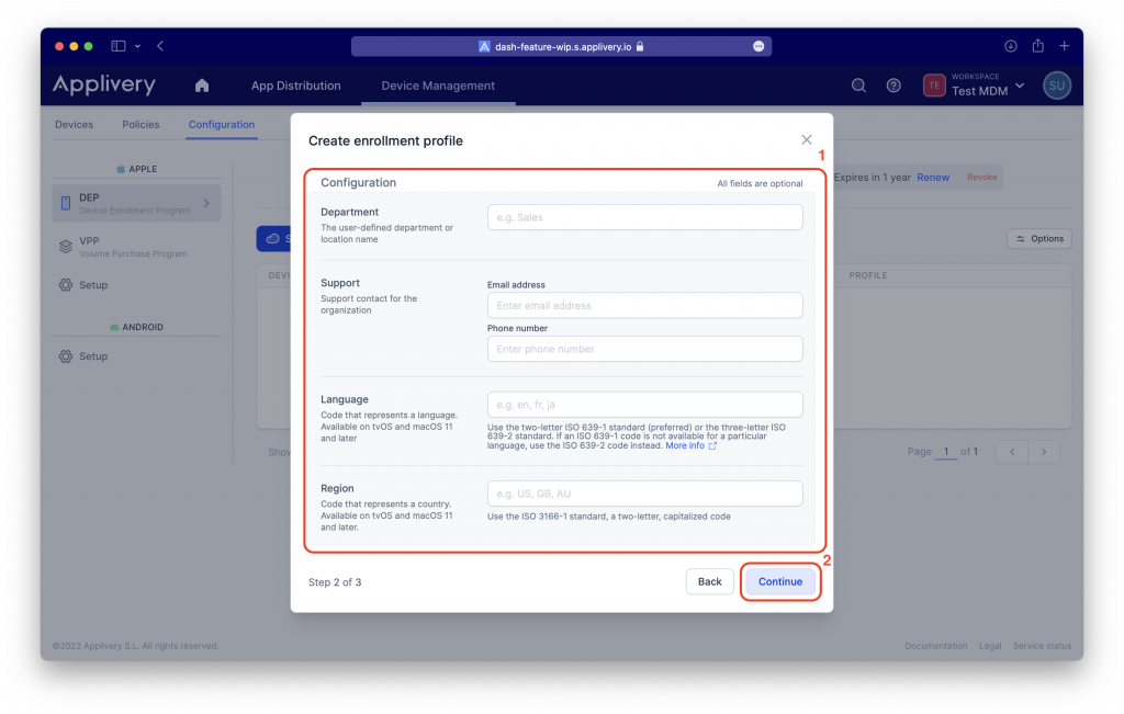 applivery-dep-create-enrollment-step3 | Applivery | Applivery