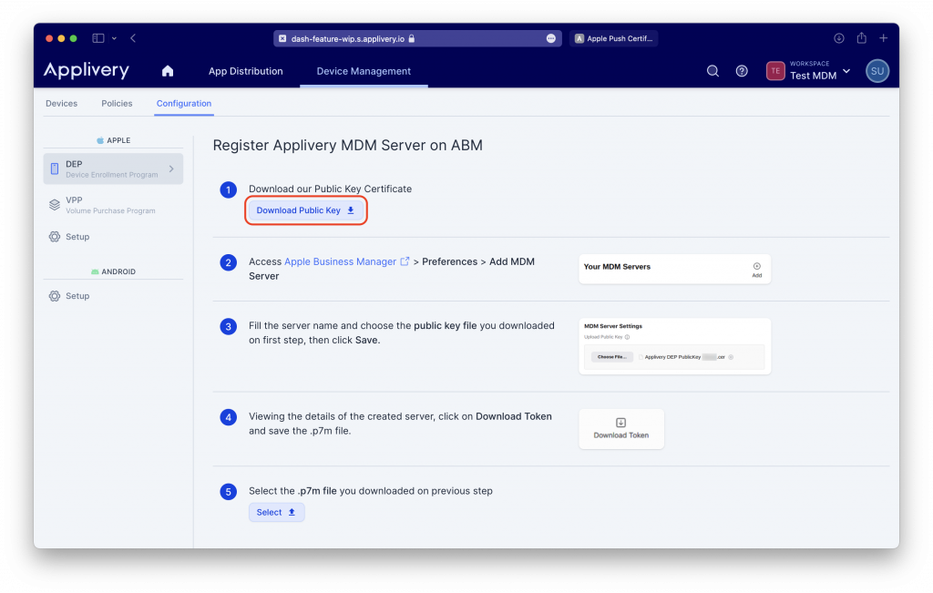 applivery-dep-setup | Applivery | Applivery