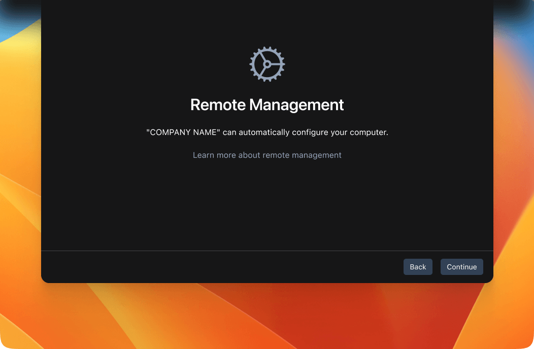 Remote Management MDM Apple Device Management macos