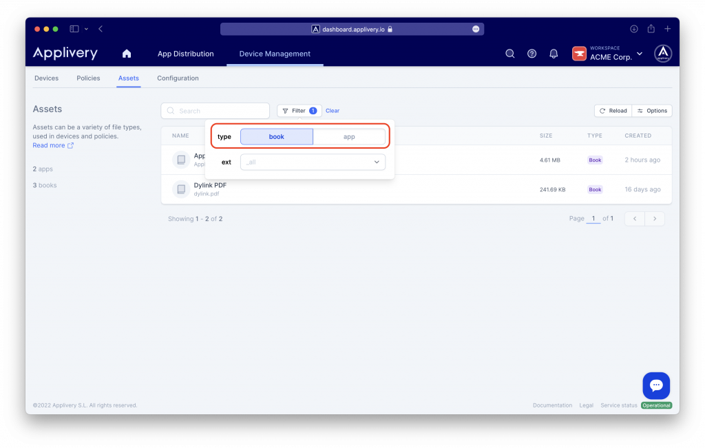 list-assets | Applivery | Applivery