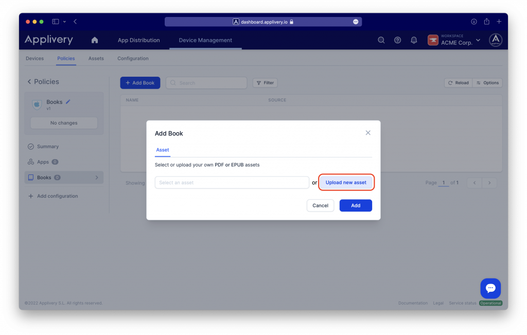 policies-books-add | Applivery | Applivery
