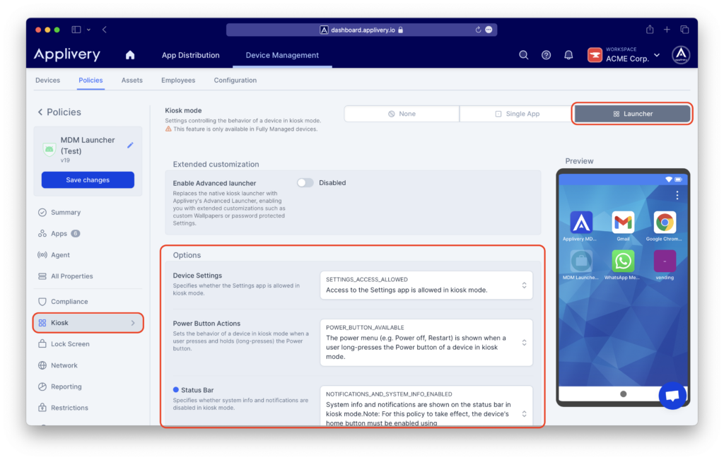 configure-basic-launcher | Applivery | Applivery
