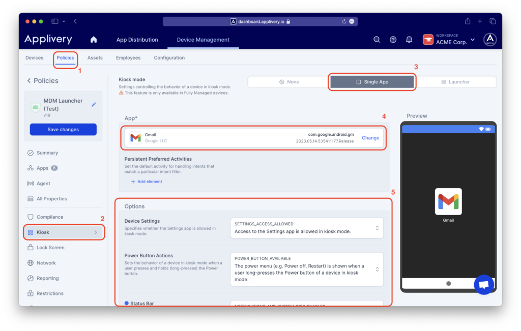 single-app-kiosk-steps | Applivery | Applivery