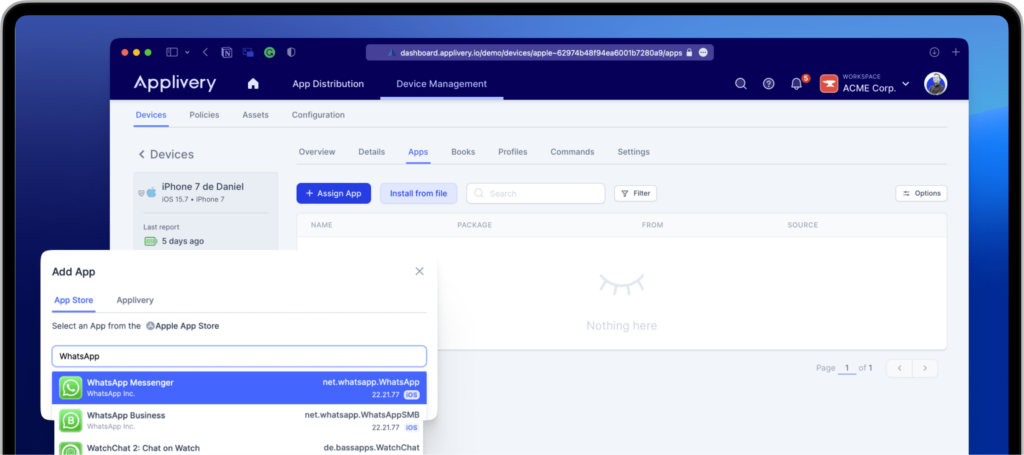 App Management android apple
