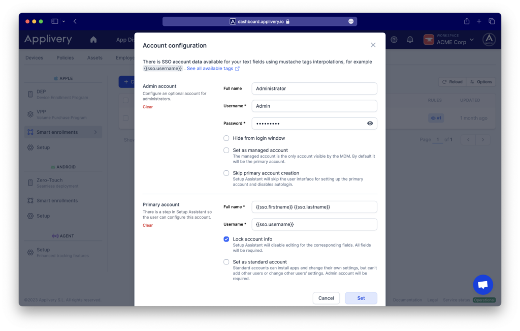 004-smart-enrollment-acount-config | Applivery | Applivery