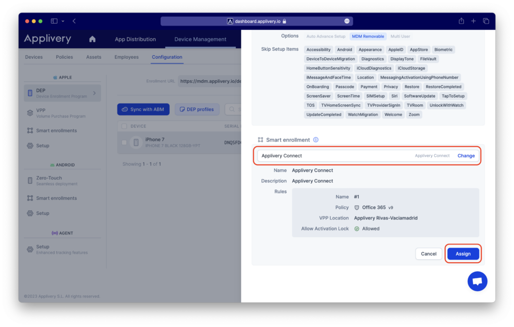 008-smart-enrollment-assign | Applivery | Applivery