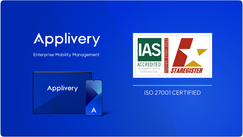 Applivery is ISO27001 certified