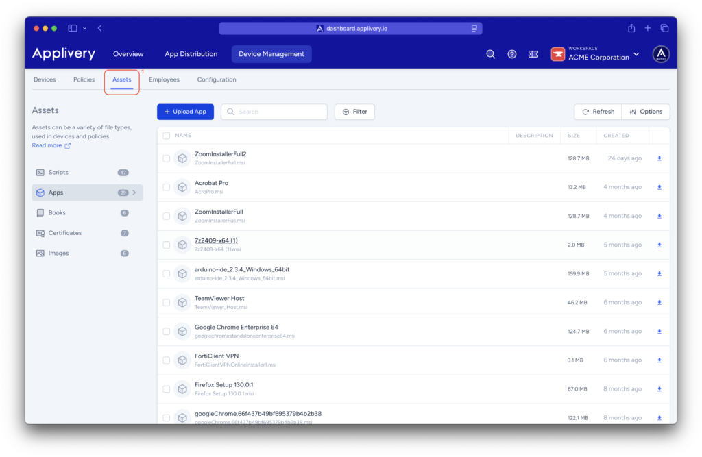 assets | Applivery