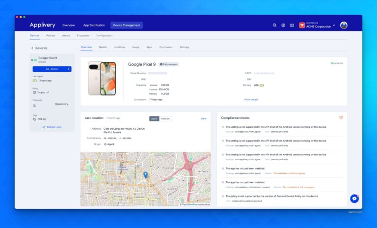Google Pixel 9 en Applivery