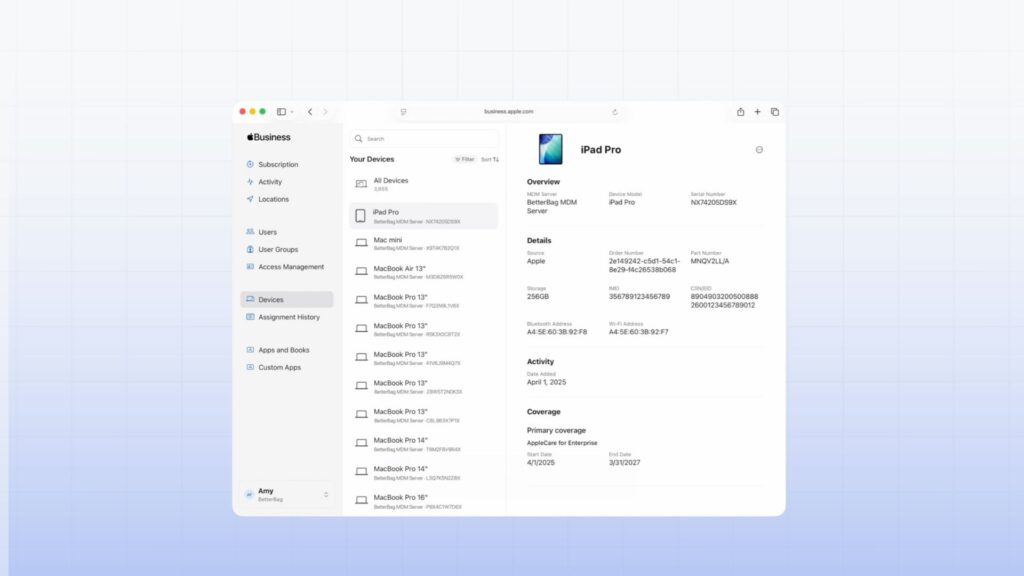 Apple devices 1 | Applivery Apple Business Manager