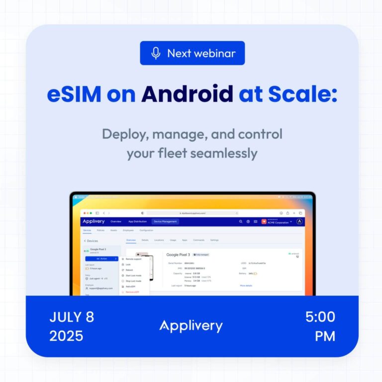 eSIM webinar 1 | Applivery eSIM Android Management webinar