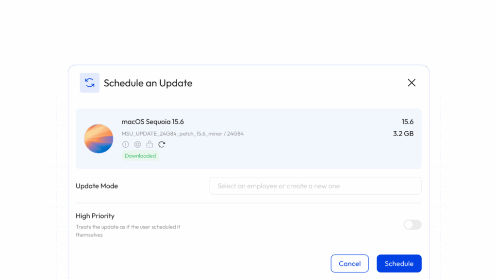 El panel de control de Applivery programa actualizaciones remotas sin supervisión y supervisa los dispositivos en tiempo real para mantenerlos actualizados y en pleno funcionamiento.<br>