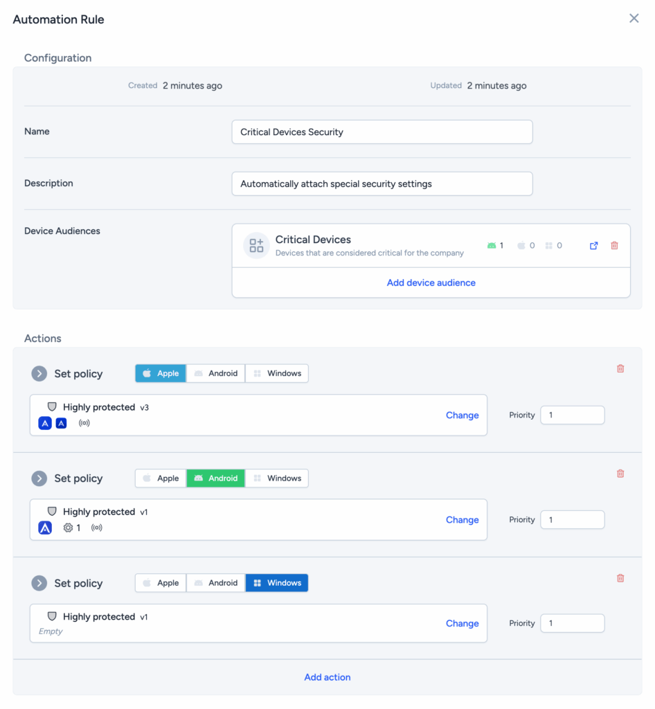 Automation Rule at Applivery