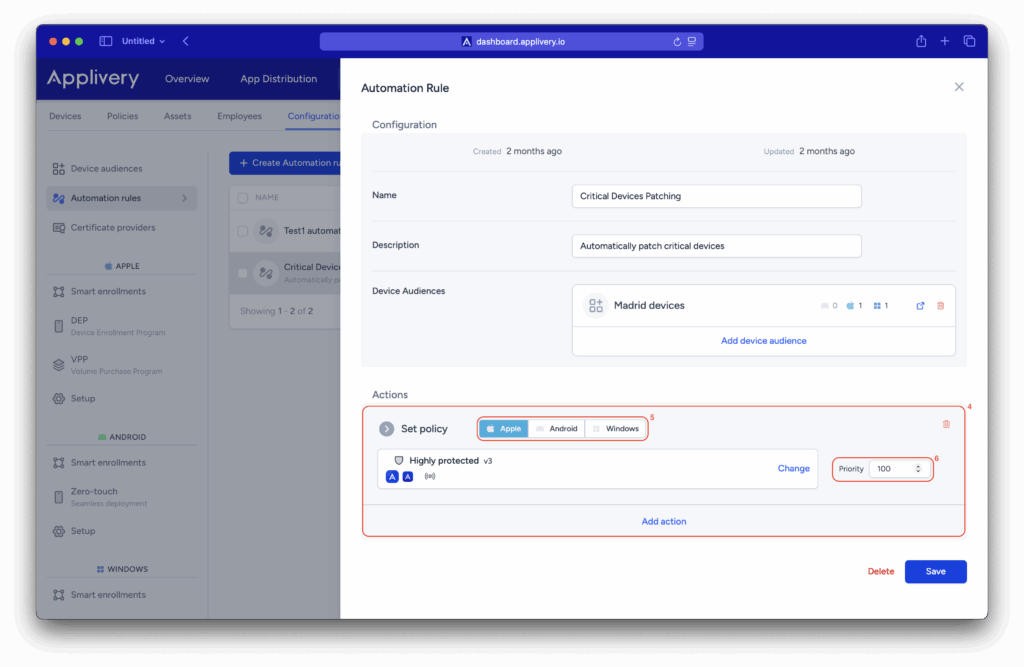 action-automation-rule | Applivery action-automation-rule