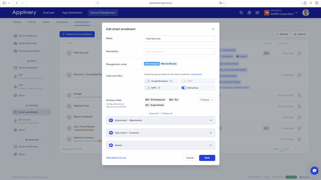 Smart enrollment at Applivery