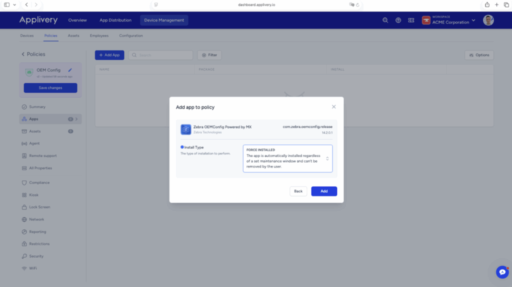 Zebra OEMConfig at Applivery