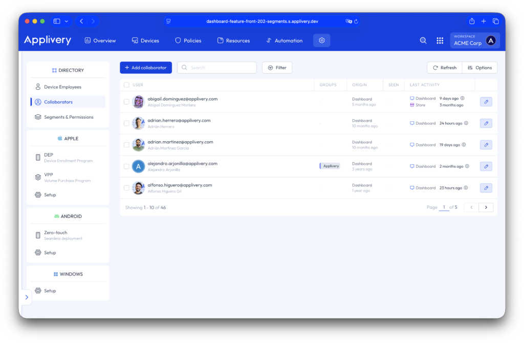 device management collaborators