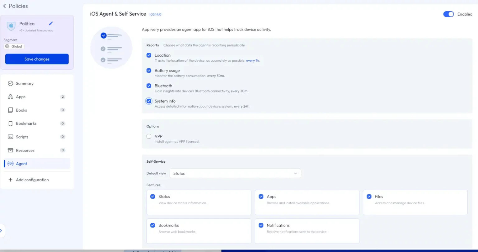 iOS Agent Self Service