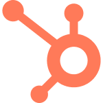 Orange network connectivity icon: a central circular hub with three outward spokes ending in dots (connected nodes). Use for indicating networking or connections.
