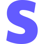 Stylized blue letter S logo on transparent background