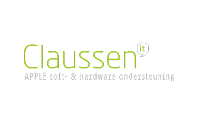 Logo with lime-green word 'Claussen' and a small circular icon, set on a transparent background.