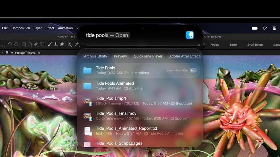 Dynamic Island | Applivery The MacBook Pro’s Dynamic Island provides access to Spotlight, Siri AI and Live Activities. Image: Apple.