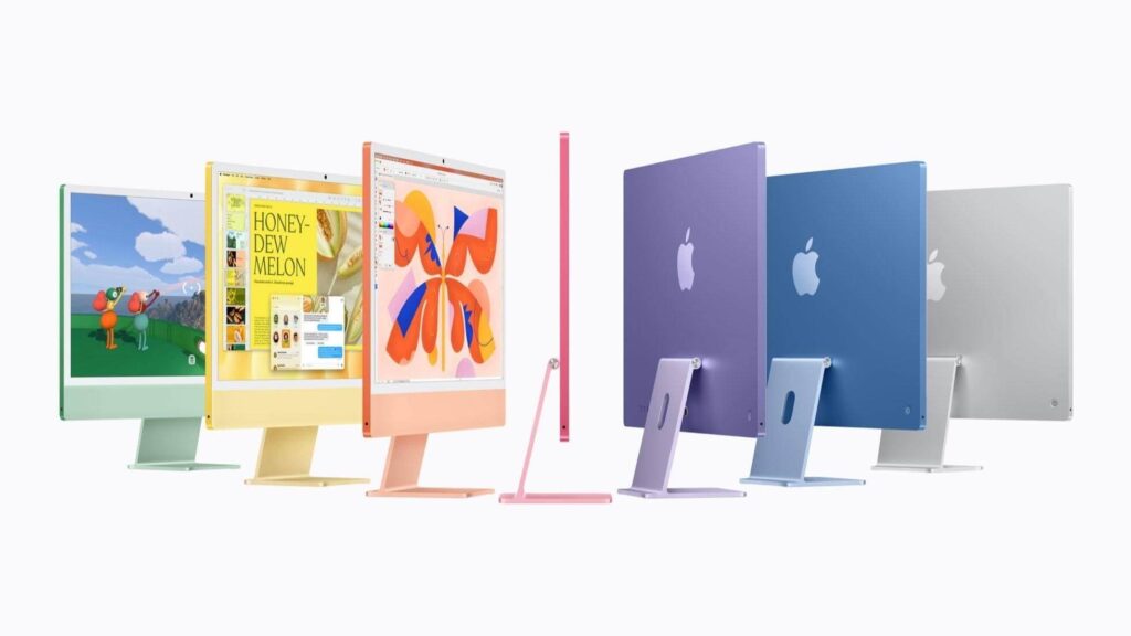 iMac con M6 | Applivery The iMac with M6, available in seven colors. Image: Apple.